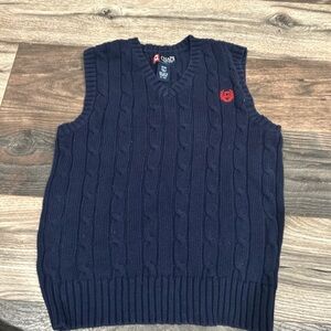Chaps Dark Blue Cable Knit V-Neck Sweater Vest